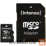 Muu arvutitarvik Intenso  MEMORY MICRO SDXC 64GB C10/W/ADAPTER 3433490 
