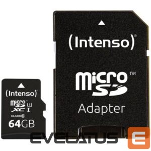 Cita datorprece Intenso  MEMORY MICRO SDXC 64GB C10/W/ADAPTER 3433490 