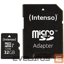 Muu arvutitarvik Intenso  MEMORY MICRO SDHC 32GB C10/W/ADAPTER 3433480 