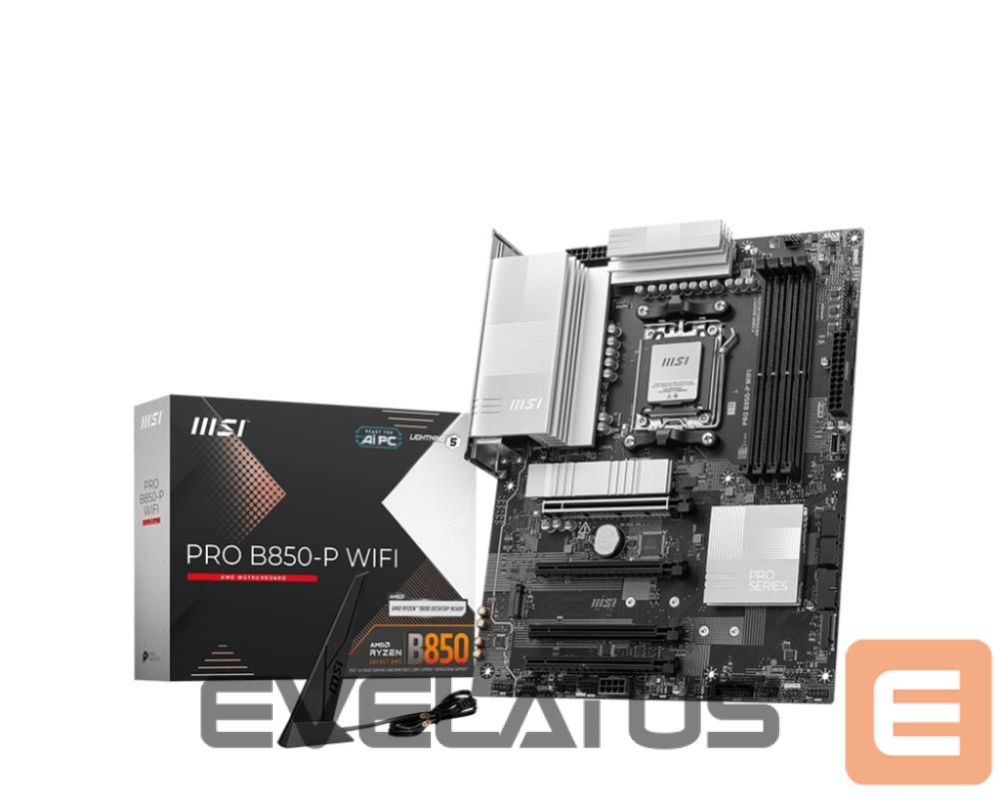 AMD protsessori emaplaat MSI Mainboard||AMD B850|SAM5|ATX|Memory DDR5|Memory slots 4|4xPCI-Express 16x|3xM.2|1xHDMI|1xAudio-In|1xAudio-Out|4xUSB 2.0|2xUSB 3.2|2xUSB-C|1xOptical S/PDIF|1xRJ45|PROB850-PWIFI