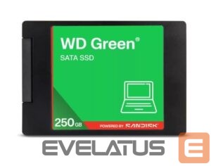 Kietasis diskas SDD Western Digital  SSD||Green|250GB|3D NAND|Read speed 545 MBytes/sec|2,5"|MTBF 2000000 hours|WDS250G5G0A 