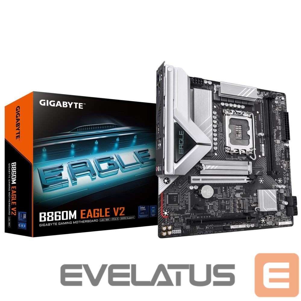 Motherboard for Intel processors Gigabyte Mainboard||Intel B860 Express|LGA1851|Micro-ATX|Memory DDR5|Memory slots 2|B860MEAGLEV2