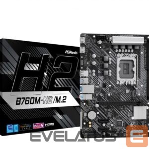 Intel protsessori emaplaat Asrock  Mainboard||Intel B760 Express|LGA1700|Micro-ATX|Memory DDR5|Memory slots 2|2xPCI-Express 3.0 1x|1xPCI-Express 4.0 16x|3xM.2|2xHDMI|2xUSB 2.0|4xUSB 3.2|1xRJ45|3xAudio port|B760M-H2/M.2 