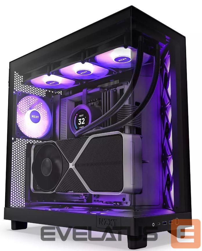 Arvuti korpus NZXT Case||H6 Flow RGB|MidiTower|Case product features Transparent panel|Not included|ATX|MicroATX|MiniITX|Colour Black|CC-H61FB-R1