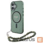 Other Phone Accessory Guess  Guess IML Glitter With Pearl Strap MagSafe case for iPhone 16 Plus - green 