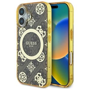 Muu telefoni lisavarustus Guess  Guess IML Peony On 4G Background MagSafe iPhone 16 Case - Brown 