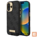 Cits mobilo telefonu aksesuārs Guess  Guess 4G Logo Plate MagSafe iPhone 16 Case - Black 