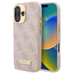 Другой аксессуар для телефона Guess  Guess 4G Logo Plate MagSafe iPhone 16 Case - Pink 
