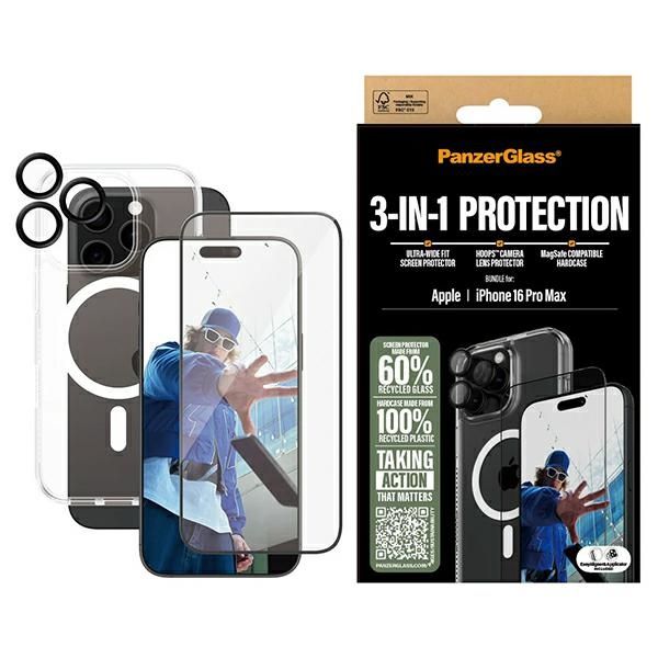 Other Phone Accessory Panzer Glass PanzerGlass Bundle 3in1 iPhone 16 Pro Max 6.9" D3O Hardcase + Screen Protector UWF+ Lens B1294+2864+1284
