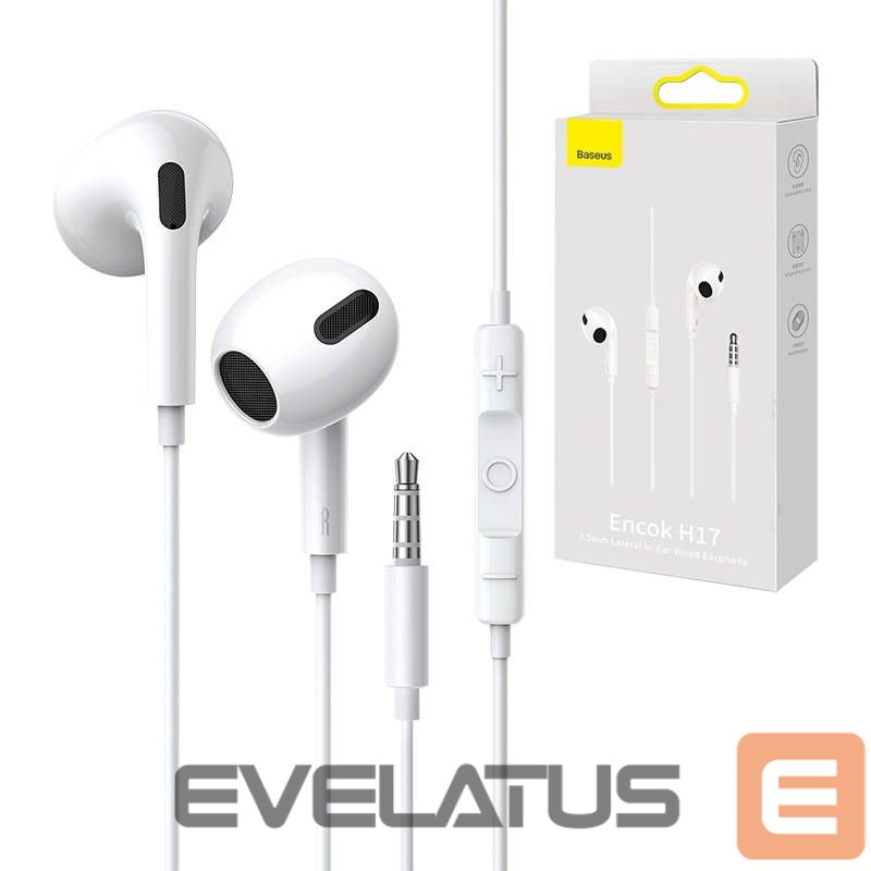 Wired headphones Baseus Baseus Encok H17 Earphones (white)
