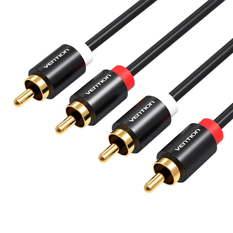 Parveidotājs Vention Cable Audio 2xRCA male to 2xRCA male Vention VAB-R06-B200 2m (black)
