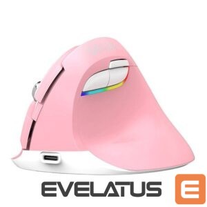 Datora pele Delux  Wireless Vertical Mouse Delux M618Mini DB BT+2.4G 2400DPI (pink) 