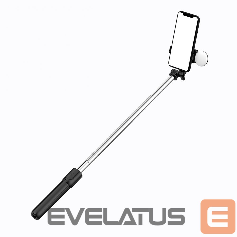 Kaameratarvik Hurtel Selfie stick WR1YXS telescopic tripod 0.71m with round lamp - black