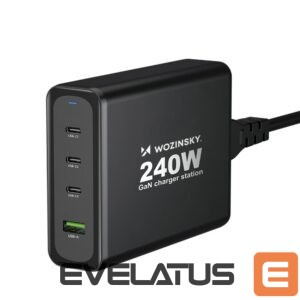 Servers Wozinsky  Wozinsky WGCSB 240W GaN wall charger USB-A / 3 x USB-C - black 