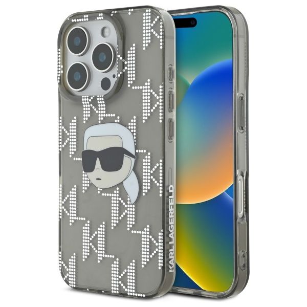 Other Phone Accessory Karl Lagerfeld Karl Lagerfeld IML Karl Head Electroplated iPhone 16 Pro Case - Black