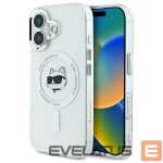 Cits mobilo telefonu aksesuārs Karl Lagerfeld  Karl Lagerfeld IML Metal Choupette Head MagSafe case for iPhone 16 Plus - white 