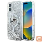 Other Phone Accessory Karl Lagerfeld  Karl Lagerfeld Liquid Glitter Karl&Choupette Head Magsafe iPhone 16 Case - Clear 