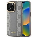 Other Phone Accessory DKNY  DKNY Leather Checkered Mono Pattern MagSafe iPhone 14 Pro Case - Beige 