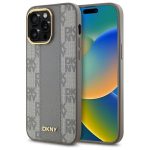 Другой аксессуар для телефона DKNY  DKNY Leather Checkered Mono Pattern MagSafe iPhone 14 Pro Max Case - Beige 
