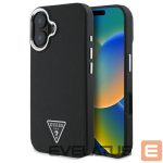 Kitas telefono priedas Guess  Guess Grained Triangle MagSafe case for iPhone 16 - black 