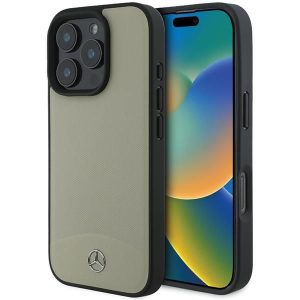 Kitas telefono priedas Mercedes-Benz  Mercedes MB Textured and Plain Leather MagSafe case for iPhone 16 Pro Max - beige 