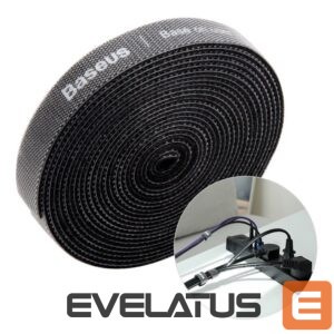 Cable Baseus  Baseus Rainbow Circle hook and loop Straps - Velcro tape Velcro cable organizer 3m black (ACMGT-F01) 