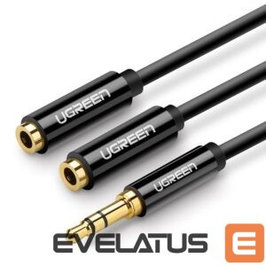 Kaabel Ugreen  cable 3.5 mm headphone splitter mini jack AUX 25cm black (20816) Black