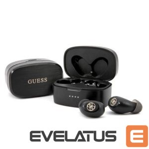 Wired headphones Guess  Guess GUTWSJL4GBK TWS Bluetooth headphones + black/black 4G docking station 