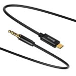 Cable Baseus  Baseus stereo audio cable AUX 3.5 mm mini jack - USB Type C for tablet phone 120cm black (CAM01-01) 