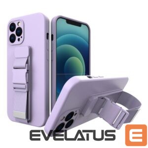 Nugarėlės dėklai Hurtel  Rope case gel case with a chain lanyard bag lanyard iPhone 12 purple 