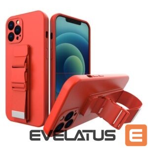 Nugarėlės dėklai Hurtel  Rope case gel case with a chain lanyard bag lanyard iPhone 12 Pro red 