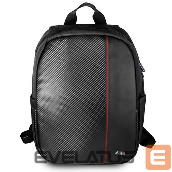 Laptop Bag BMW BMW Carbon Red Stripe backpack for a 16" laptop - black