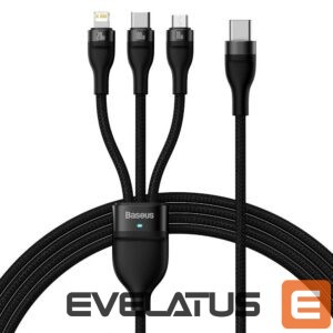 Kabelis Baseus  Baseus Flash Series II cable USB Type C - USB Type C / Lightning / micro USB 100 W 1.5 m black (CASS030201) 