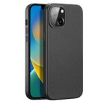 Back panel cover Dux Ducis  Dux Ducis Grit Leather Case for iPhone 14 Plus Elegant Faux Leather Cover (MagSafe Compatible) Black 
