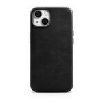 Чехол на заднюю панель iCarer  iCarer Oil Wax Premium Leather Case iPhone 14 Plus Magnetic Leather Case with MagSafe Black (WMI14220703-BK) 