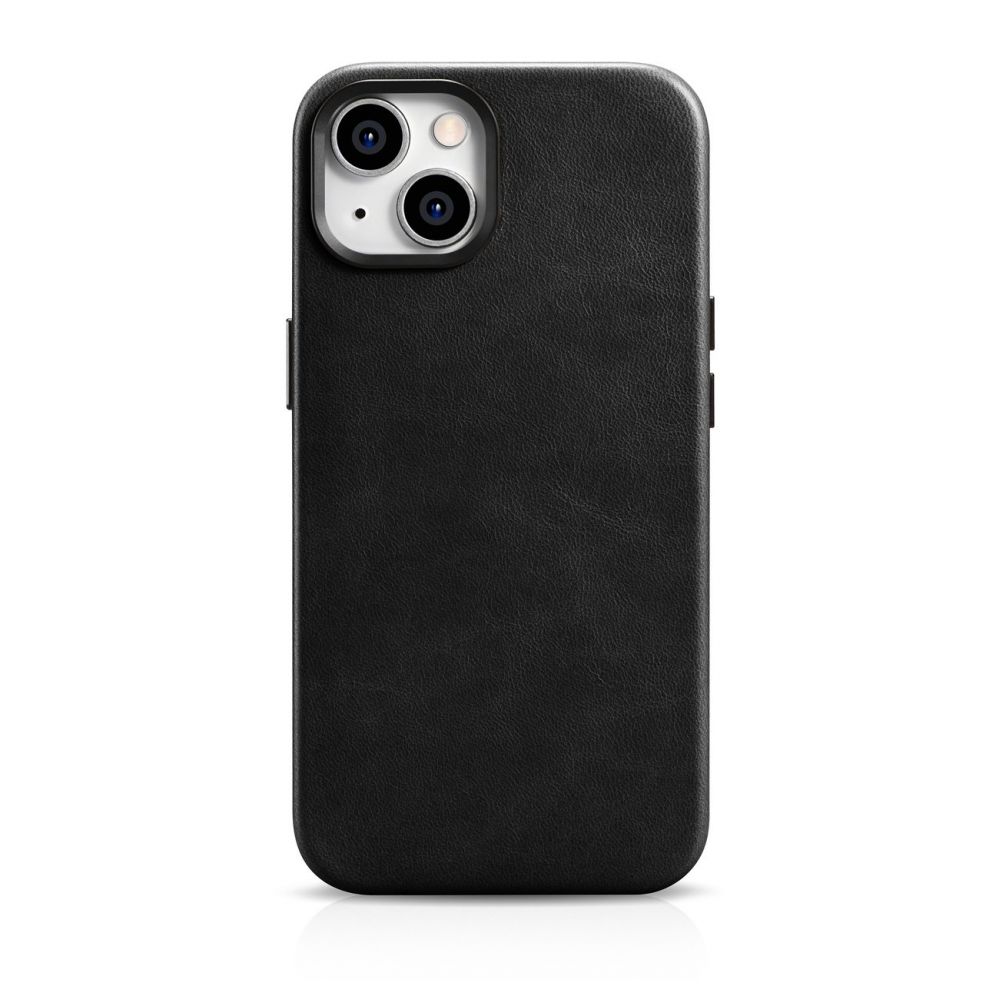 Tagakaaned iCarer iCarer Oil Wax Premium Leather Case iPhone 14 Plus Magnetic Leather Case with MagSafe Black (WMI14220703-BK)