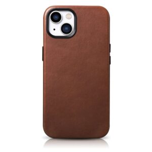 Aizmugurējais vāciņš iCarer  iCarer Oil Wax Premium Leather Case iPhone 14 Plus Magnetic Leather Case with MagSafe Brown (WMI14220703-RB) 