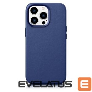 Aizmugurējais vāciņš iCarer  iCarer Case Leather Cover Genuine Leather Case for iPhone 14 Pro Max blue (WMI14220708-BU) (MagSafe compatible) 
