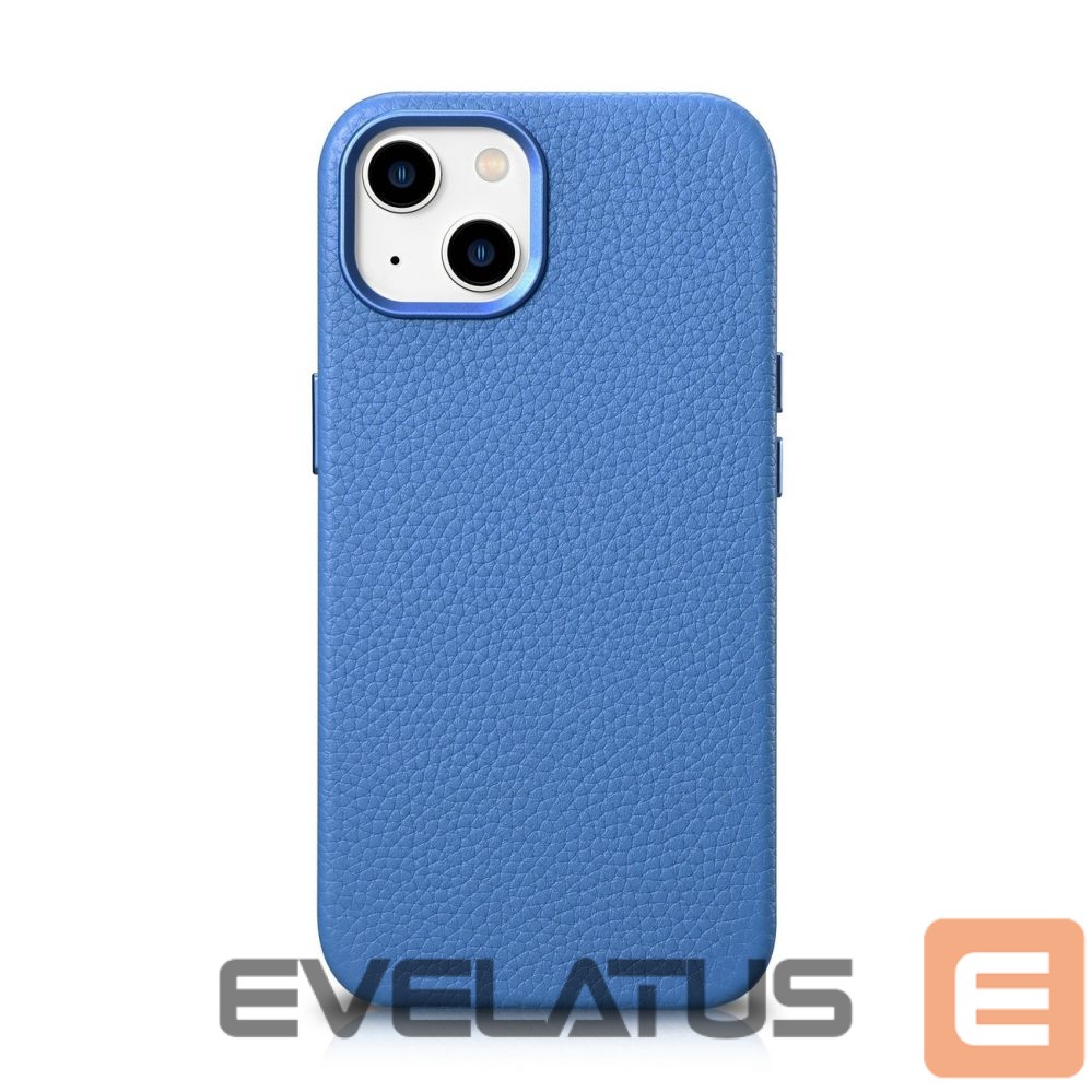 Tagakaaned iCarer iCarer Litchi Premium Leather Case iPhone 14 Magnetic Leather Case with MagSafe Light Blue (WMI14220709-LB)