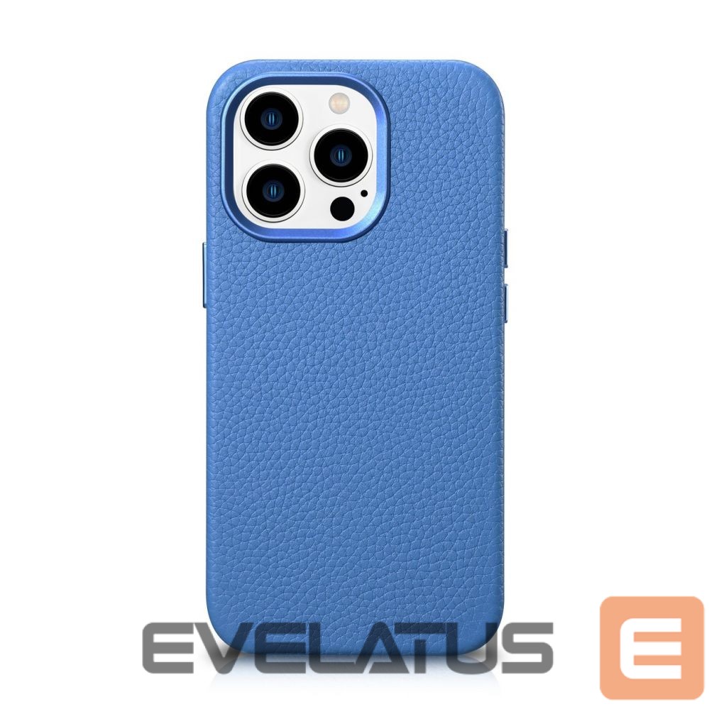 Tagakaaned iCarer iCarer Litchi Premium Leather Case iPhone 14 Pro Magnetic Leather Case with MagSafe Light Blue (WMI14220710-LB)