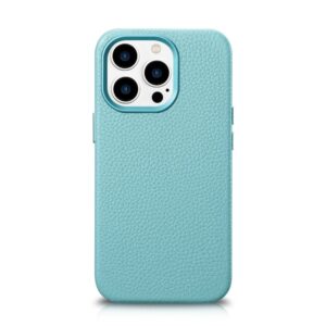 Aizmugurējais vāciņš iCarer - iCarer Litchi Premium Leather Case iPhone 14 Pro Magnetic Leather Case with MagSafe Green (WMI14220710-GN) 