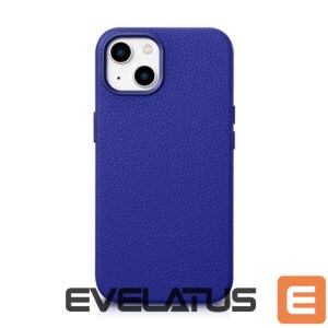 Aizmugurējais vāciņš iCarer  iCarer Litchi Premium Leather Case iPhone 14 Plus Magnetic Leather Case with MagSafe Dark Blue (WMI14220711-DB) 