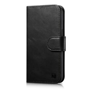 Aizmugurējais vāciņš iCarer  iCarer Oil Wax Wallet Case 2in1 Cover iPhone 14 Plus Anti-RFID Leather Flip Case Black (WMI14220723-BK) 