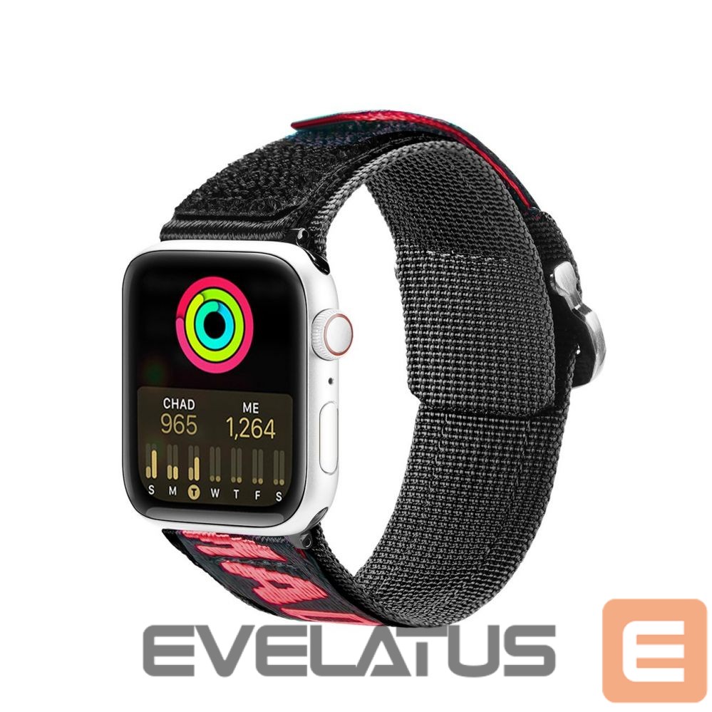 Rihm Dux Ducis Dux Ducis Strap (Outdoor Version) Apple Watch Ultra Strap, SE, 9, 8, 7, 6, 5, 4, 3, 2, 1 (49, 45, 44, 42 mm) Nylon Band Bracelet Black and Red