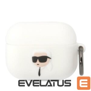 Juhtmevabad kõrvaklapid Karl Lagerfeld  Karl Lagerfeld KLAPRUNIKH AirPods Pro cover white/white Silicone Karl Head 3D 