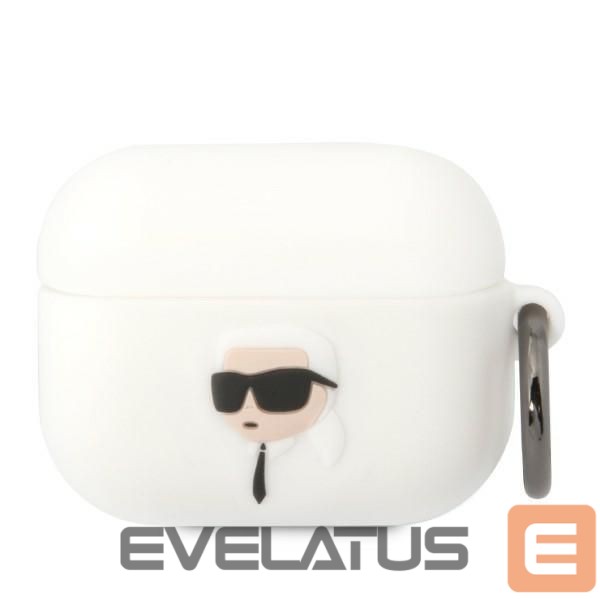 Juhtmevabad kõrvaklapid Karl Lagerfeld Karl Lagerfeld KLAPRUNIKH AirPods Pro cover white/white Silicone Karl Head 3D