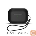 Bezvadu austiņas Hurtel  Silicone case for AirPods 1 / AirPods 2 + wrist strap lanyard - black 