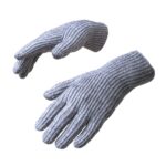 Bicycle accessory Hurtel  Braided telephone gloves with cut-outs for fingers - gray 