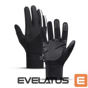 Bicycle accessory Hurtel  Insulated, non-slip sports phone gloves (size L) - black 