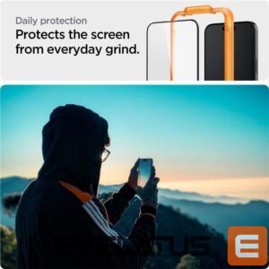 Apsauginiai stiklai Spigen  Spigen ALM Glass FC tempered glass for iPhone 15 - black 2 pcs. 